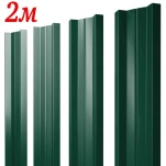 Евроштакетник М-образный Зеленый RAL 6005 односторонний 2м